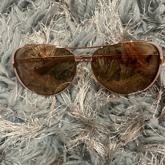 Michael Kors Rose Gold Aviator Sunglasses